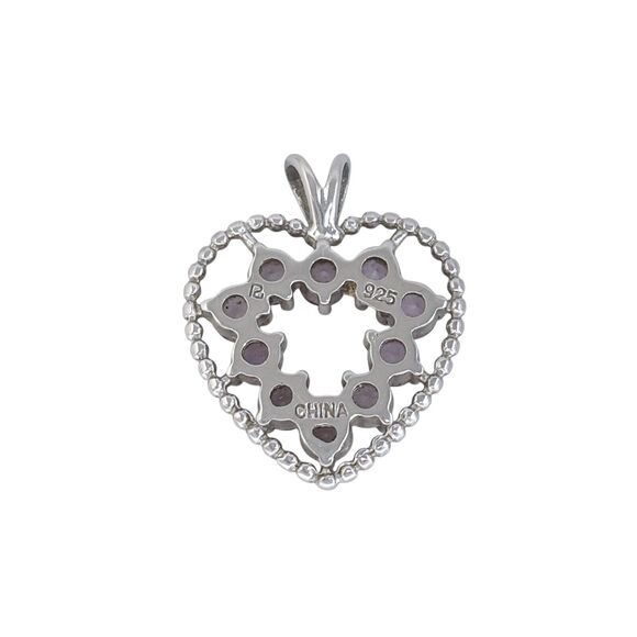 Vintage Ross Simons Sterling Silver 925 Tanzanite Heart Pendant - Picture 5 of 7
